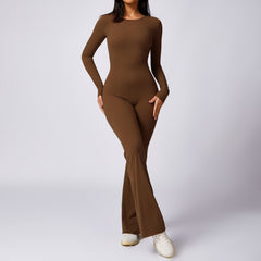 Long Sleeve Yoga Jumpsuit  Tight Fit Workout Wear for Women