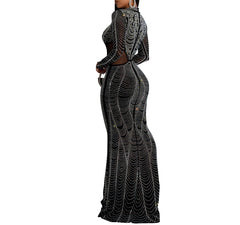 Radiant Jewel Mesh Embellished Dress