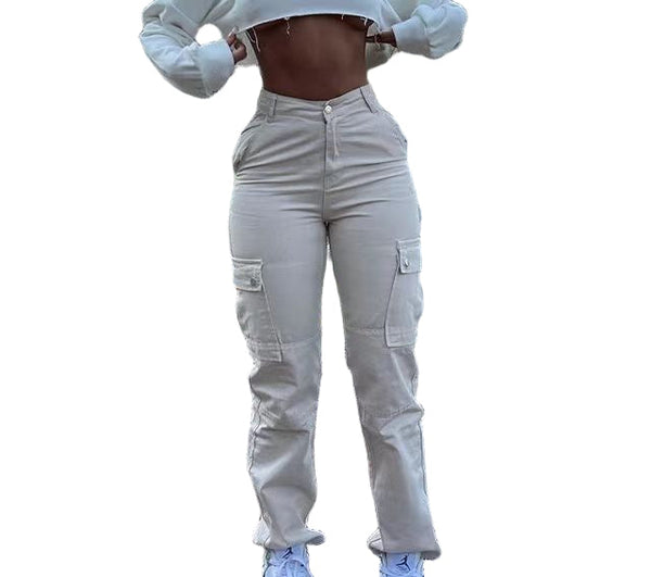 Women’s High-Rise Tapered & Straight Cargo Pants Cotton & Denim