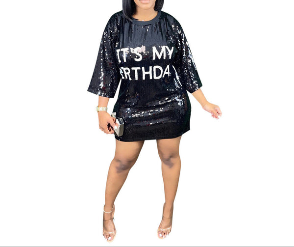 Glam Glow Sequin Shirt Dress Sparkle & Shine Mini Fit