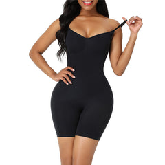 Black Tummy Control Shapewear Bodysuit for Women  Seamless Slimming with Thigh and Butt Support