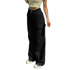 Black Women’s Oversized Cargo Pants  Baggy Adventure Streetwear Utility Trousers