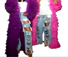 Chic Fluffy Luxury Tulle Robe for Women Elegant & Soft