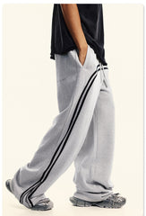 Asymmetric Reflective Street Trousers for Men Stylish, Comfortable Daily Wear with Drawstring Rope Design