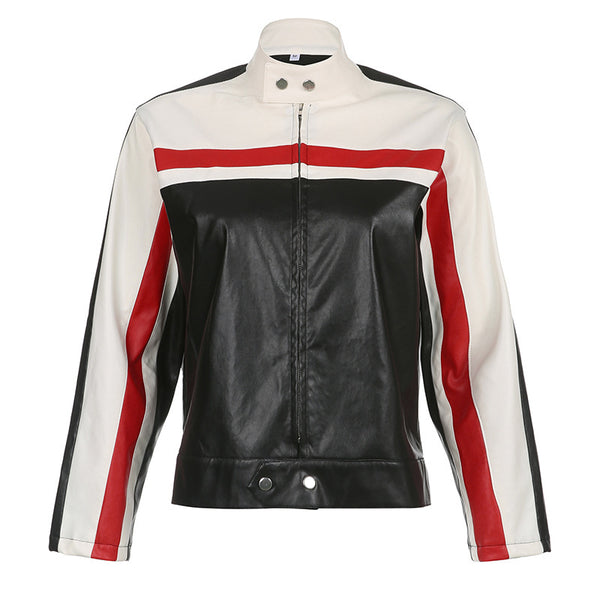 Rebel Edge Women's Motorcycle Leather Coat Stylish Biker Outerwear