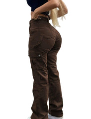 Women’s High-Rise Tapered & Straight Cargo Pants Cotton & Denim