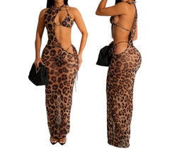 Women's Irresistible Summer Vibes: Print Mesh Dress Bikini Trio