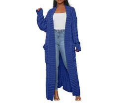 Fall Solid Color Long Cardigan