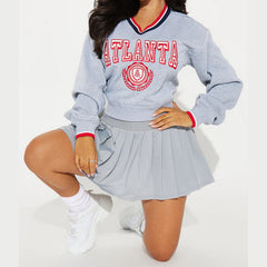 Chic Women's State of Mind Pleated Mini Skirt Set