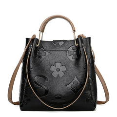 Black Luxury Fashion Messenger Shoulder Handbag  Elegant Leather Crossbody Bag for Women