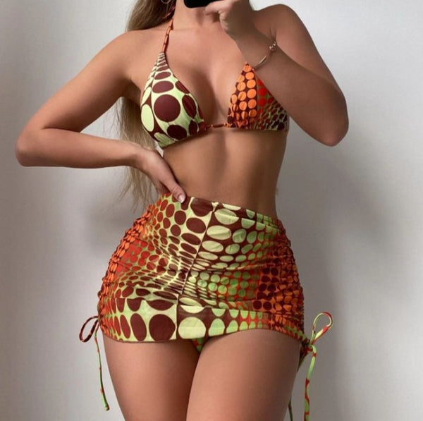 Spot-On Style Summer/Vacation: Make a Splash with our Polka Dot 3 Piece Bikini Set!