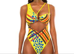 High Waist, Sexy Two Piece Totem Print Bikini Set for Women