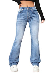 Light Blue Women’s High-Rise Bootcut Denim Jeans