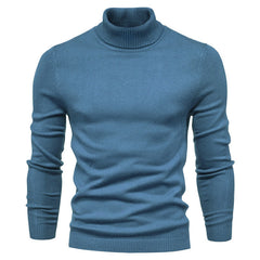 Slim Fit Men's Winter Turtleneck Sweater - Solid Colors