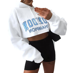 Women's Long Sleeve Graphic Cropped Hoodie for Every Season