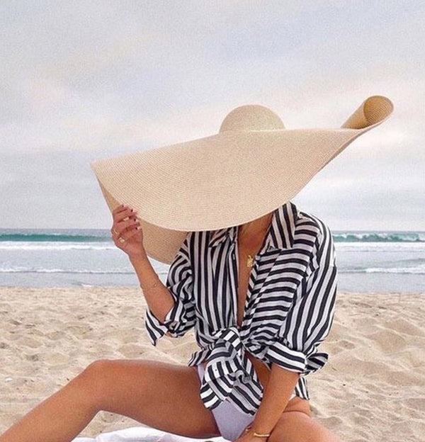 Seaside Serenity Oversized Sun Straw Hat