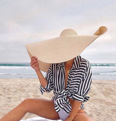 Seaside Serenity Oversized Sun Straw Hat