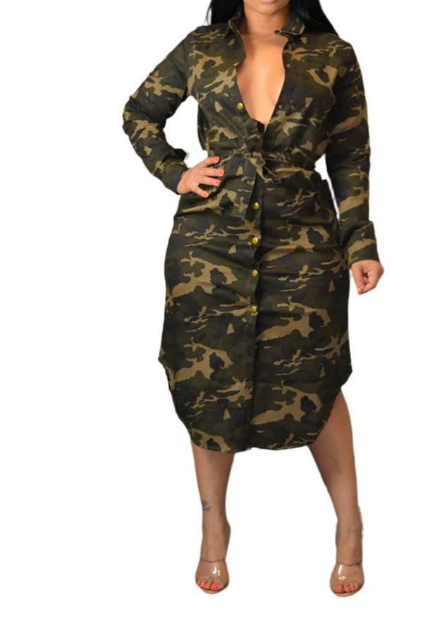 Camo Women's Fashion Dress - Effortless Casual Camouflage Style