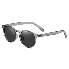 Gray Retro Check Round Shades