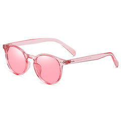 Pink Retro Check Round Shades