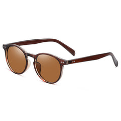 Brown Retro Check Round Shades