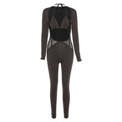 Make Waves in Miami: Shop Our Temptation Mesh Splice Jumpsuit Set!