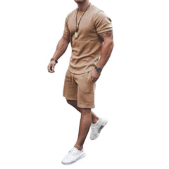Men's Summer Vacation Solid Flex Sport Short Set