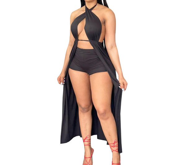 Summer Flaunt & Fit, Sexy Casual Solid Color Short Set