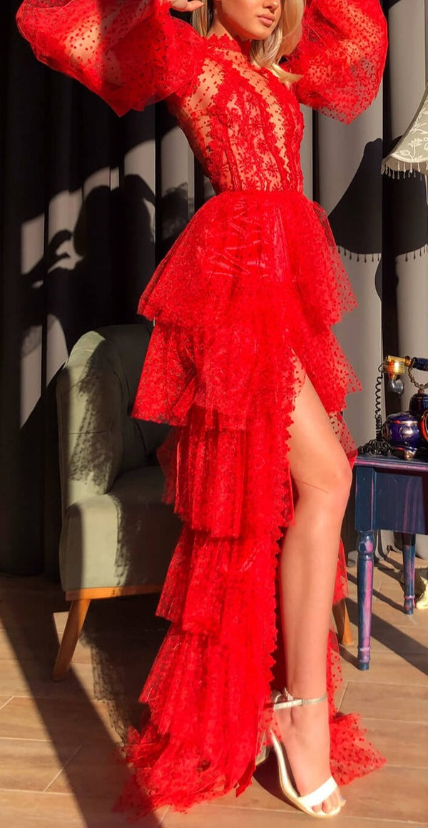 Women's Mystique Mesh Elegance Evening Gown