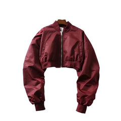 Women's Loose Cropped Pilot Jacket Stylish Flight-Inspired Outerwear