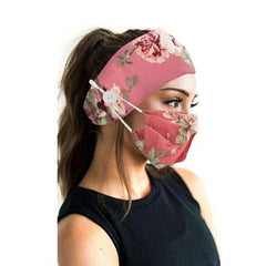 Wide Non-Slip Nurse Sweat Headband  Elastic Ear Protection with Mask Button