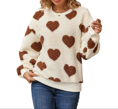 Oversized Women’s Love Heart Sweater Wool Loose Fit Pullover