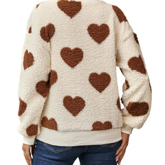 Oversized Women’s Love Heart Sweater Wool Loose Fit Pullover