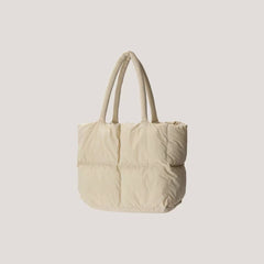 Luxury Women's Quilted Puffer Down Bag – Soft Quilted Tote Handbag