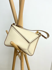 White Women’s Puzzlement Premium First Layer Cowhide Leather Tote Bag