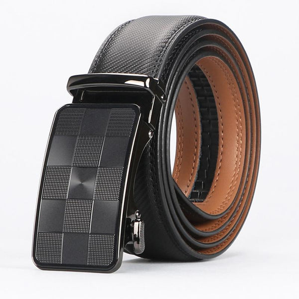 Black Men's Travel Belt Ultralight Genuine Leather Belt Slim Classic Style for Travel & Everyday Wear