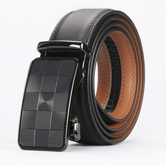 Black Men's Travel Belt Ultralight Genuine Leather Belt Slim Classic Style for Travel & Everyday Wear