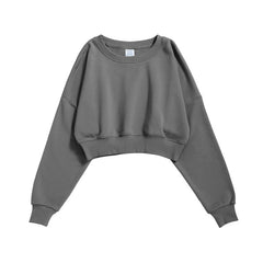 Gray Women's Active Fit Women's Sports Crop Top Sweatshirt