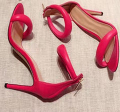 Metallic Round Fashionable High Heel Sandals Shoes