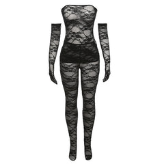 Chic Women's Sleeveless Lace Tank Top Dress & Leggings Set