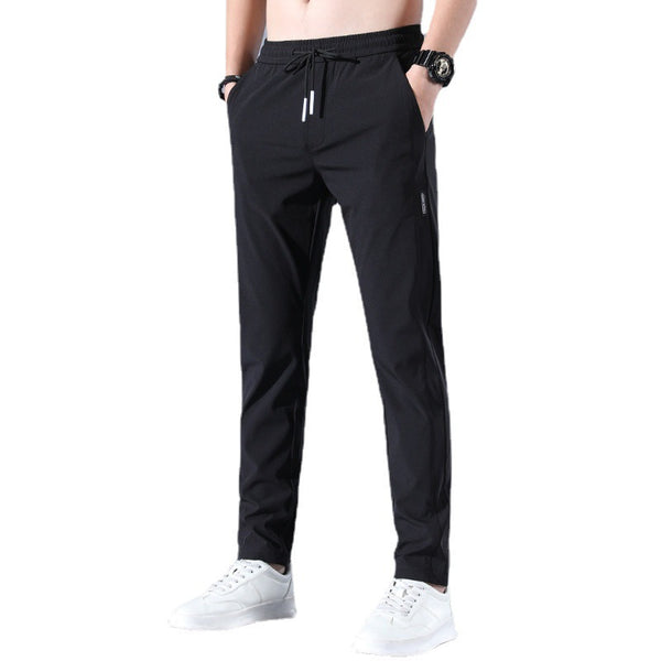 Activewear Silk Men's Stretch Sports Trousers  Breathable, Straight-Leg Comfort Pants