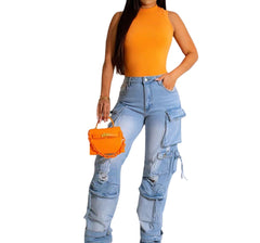 Upgrade Your Wardrobe: Baggy Denim Cargo Pants - Perfect Blend of Comfort and Style