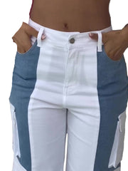 Women's High-Rise Cargo Wide-Leg Jeans