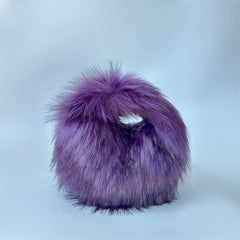 Women's Purple Punk Puff Raccoon Chic Handbag