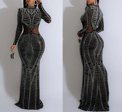 Radiant Jewel Mesh Embellished Dress