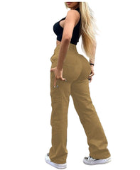 Women’s High-Rise Tapered & Straight Cargo Pants Cotton & Denim