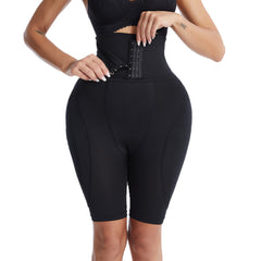 Black 2-in-1 Plus Size High-Waisted Booty Lift Shaper Shorts Tummy Control & Seamless Sculpting