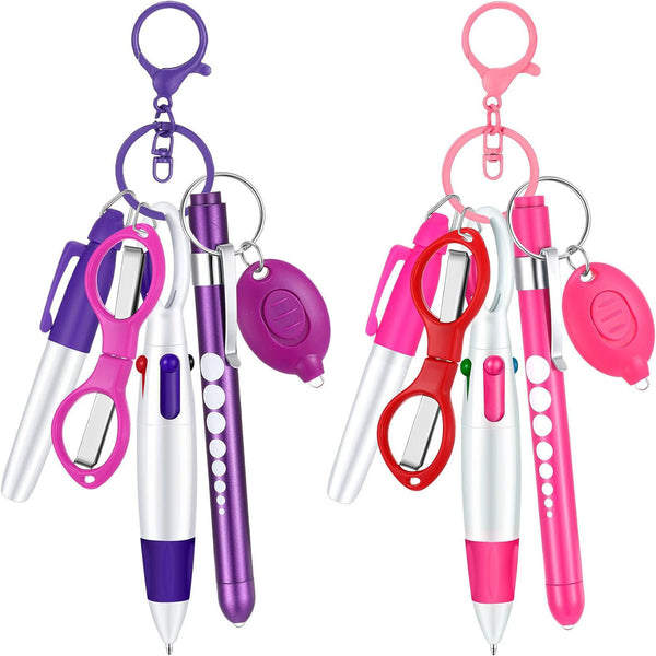 Nurse 6 Piece Ballpoint Pen Keychain Set Perfect Gift for Healthcare Professionals