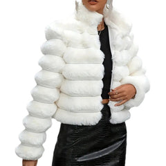 Cozy Chic Women's Faux Fur Coat Stylish Autumn & Winter Outerwear