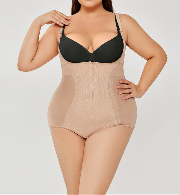 Women's Seamless Tummy Control Shapewear Bodysuit Sculpting Snatched Waist Body Shaper
